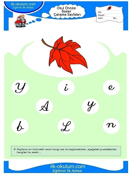 Çocuklar İçin Y Sesi Çalışma Sayfaları 